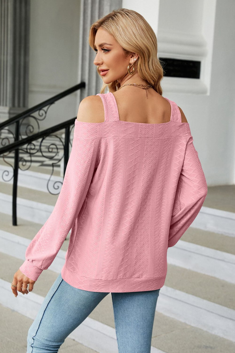 Cold Shoulder Square Neck Cutout Blouse – Trendsi | ClozArt