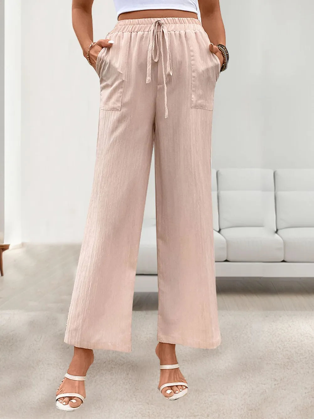 Perfee Tied Wide Leg Pants with Pockets – Trendsi | ClozArt