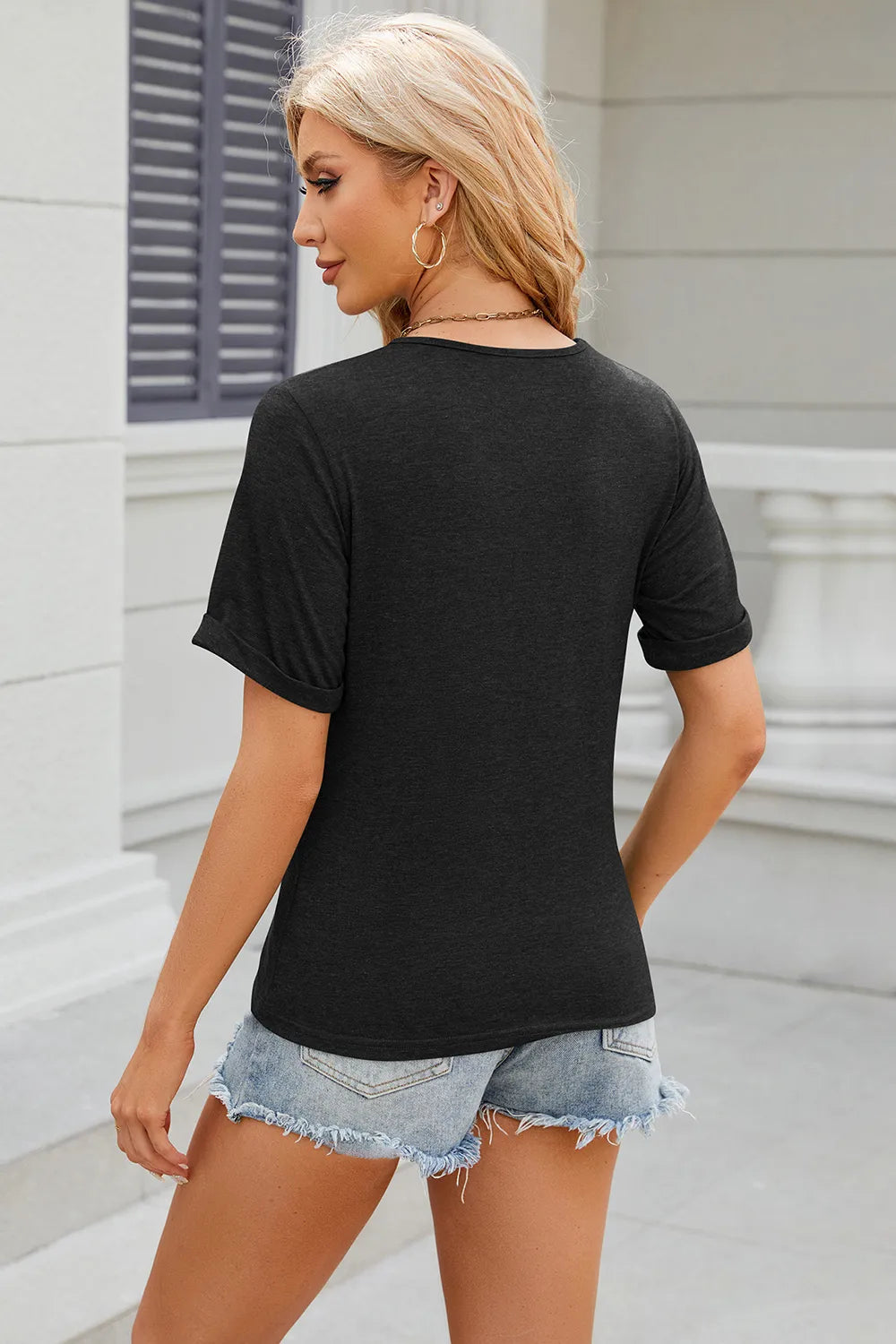 Round Neck Short Sleeve T-Shirt – Trendsi | ClozArt