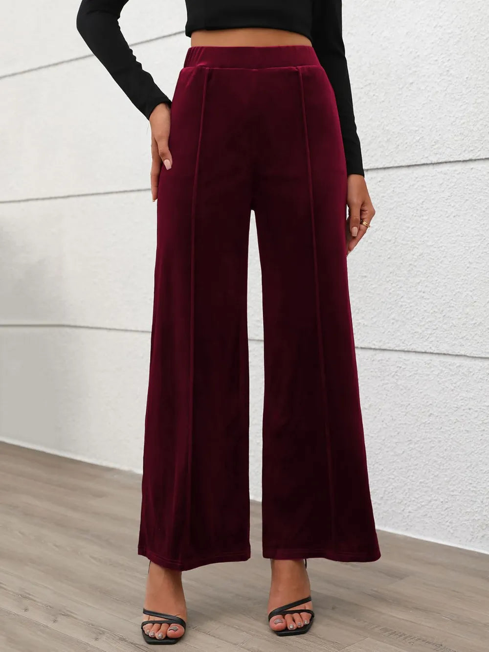 Elastic Waist Wide Leg Pants – Trendsi | ClozArt
