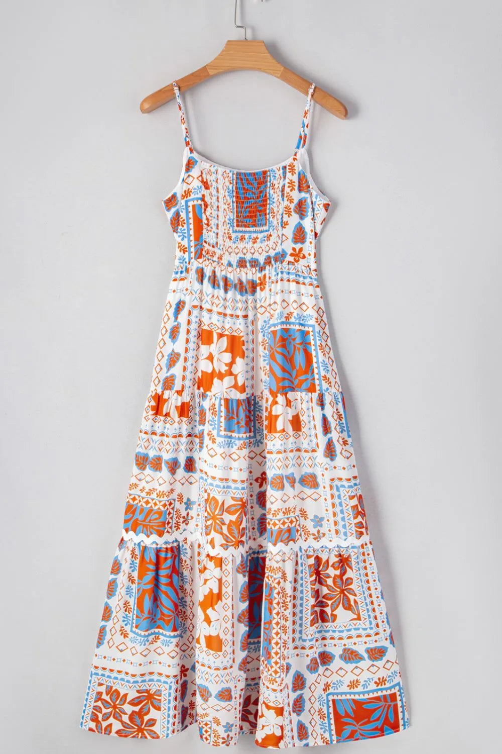 Printed Smocked Back Ricrac Trim Cami Dress – Trendsi | ClozArt