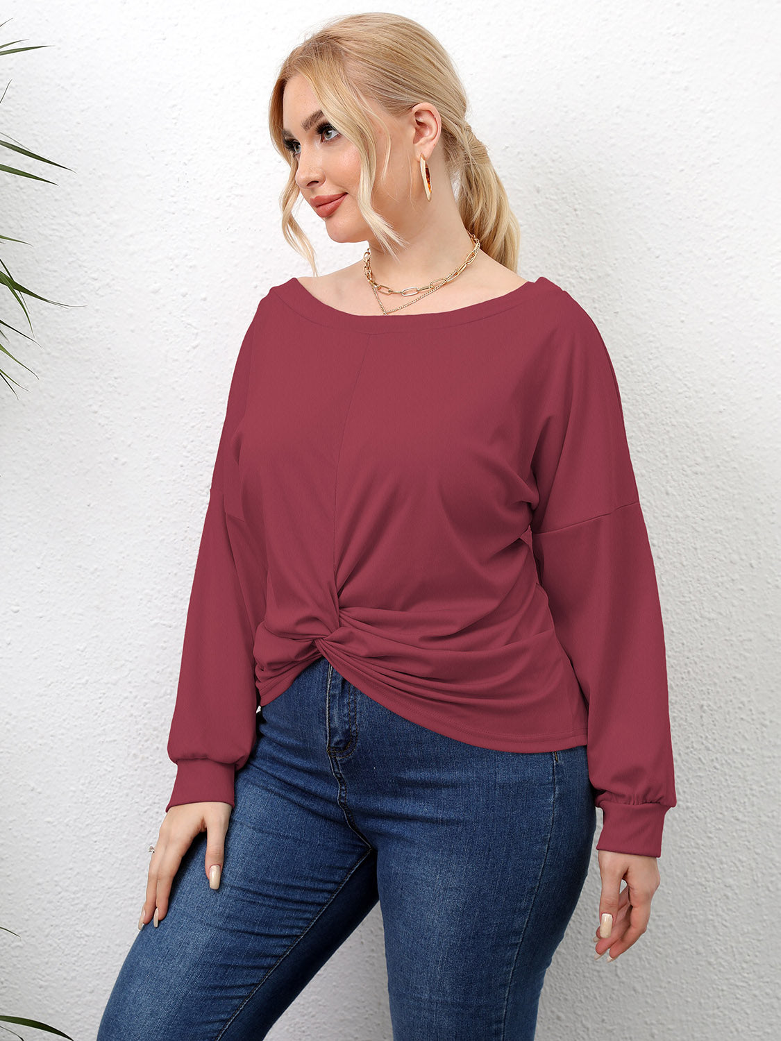 Plus Size Twisted Drop Shoulder T-Shirt – Trendsi | ClozArt