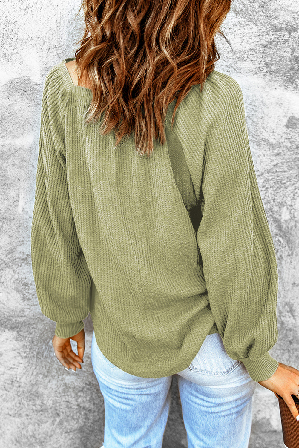 Square Neck Waffle-Knit Top – Trendsi | ClozArt