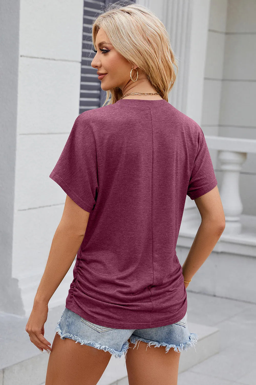 Round Neck Flutter Sleeve T-Shirt – Trendsi | ClozArt