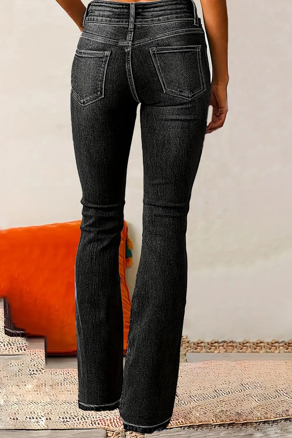 Cat Whisker Washed Bootcut Jeans – Trendsi | ClozArt