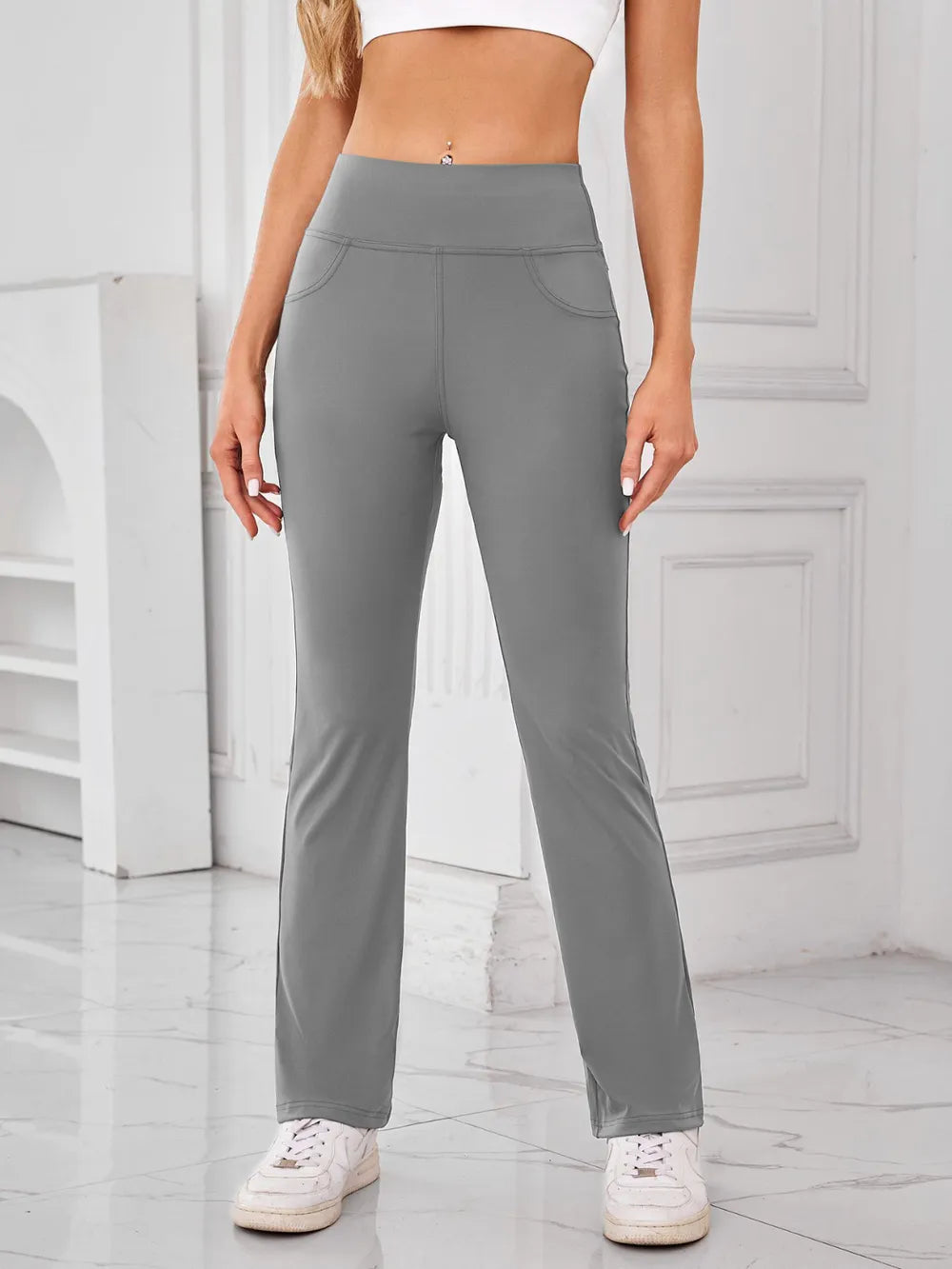 Lovelet High Waist Active Pants with Pockets – Trendsi | ClozArt
