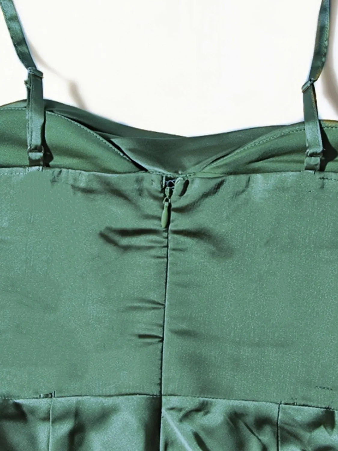 Split Ruched Satin Zip Back Midi Cami Dress – Trendsi | ClozArt