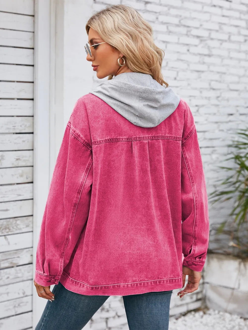 Pocketd Button Up Detachable Hooded Denim Jacket – Trendsi | ClozArt