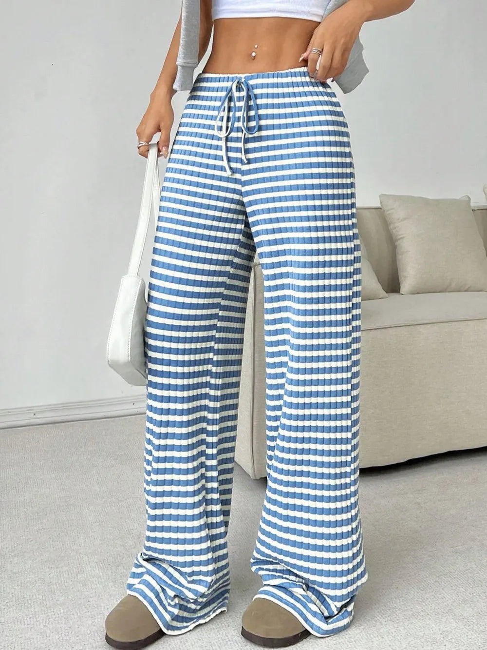 Tied Striped Wide Leg Pants – Trendsi | ClozArt