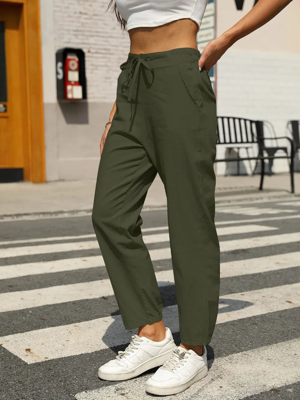 Elastic Waist Tapered Pants – Trendsi | ClozArt