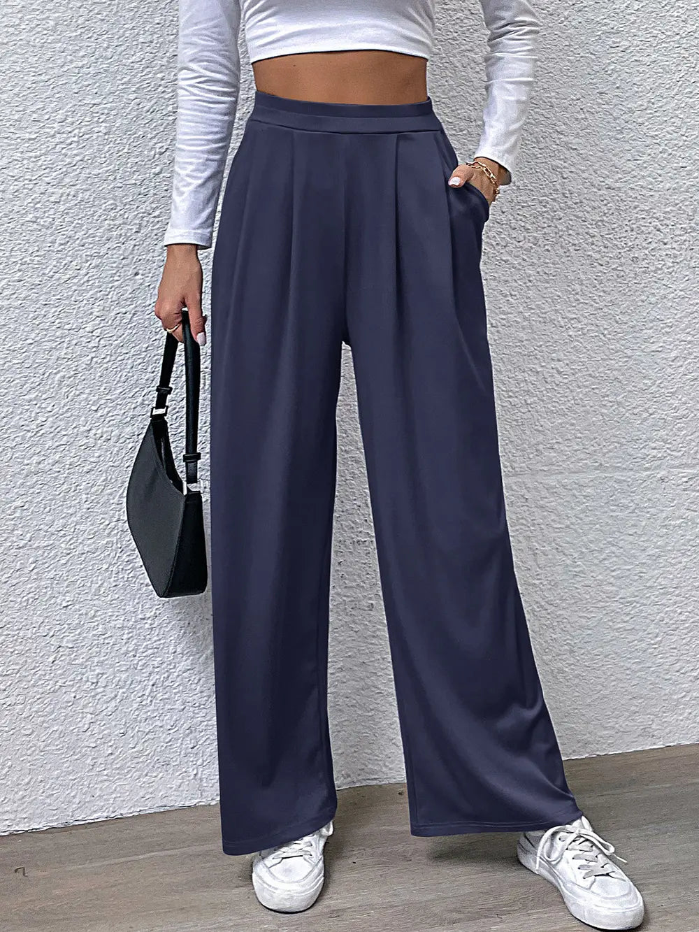 Perfee High Waist Straight Pants – Trendsi | ClozArt