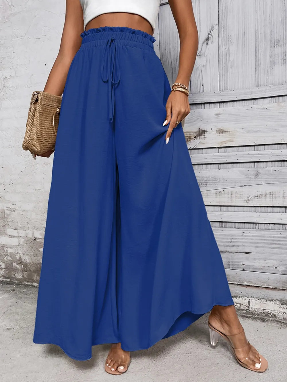 Honey Tied High Waist Wide Leg Pants – Trendsi | ClozArt
