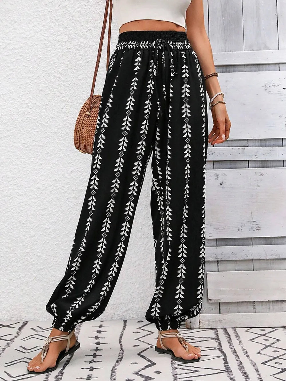 Tied Printed High Waist Pants – Trendsi | ClozArt