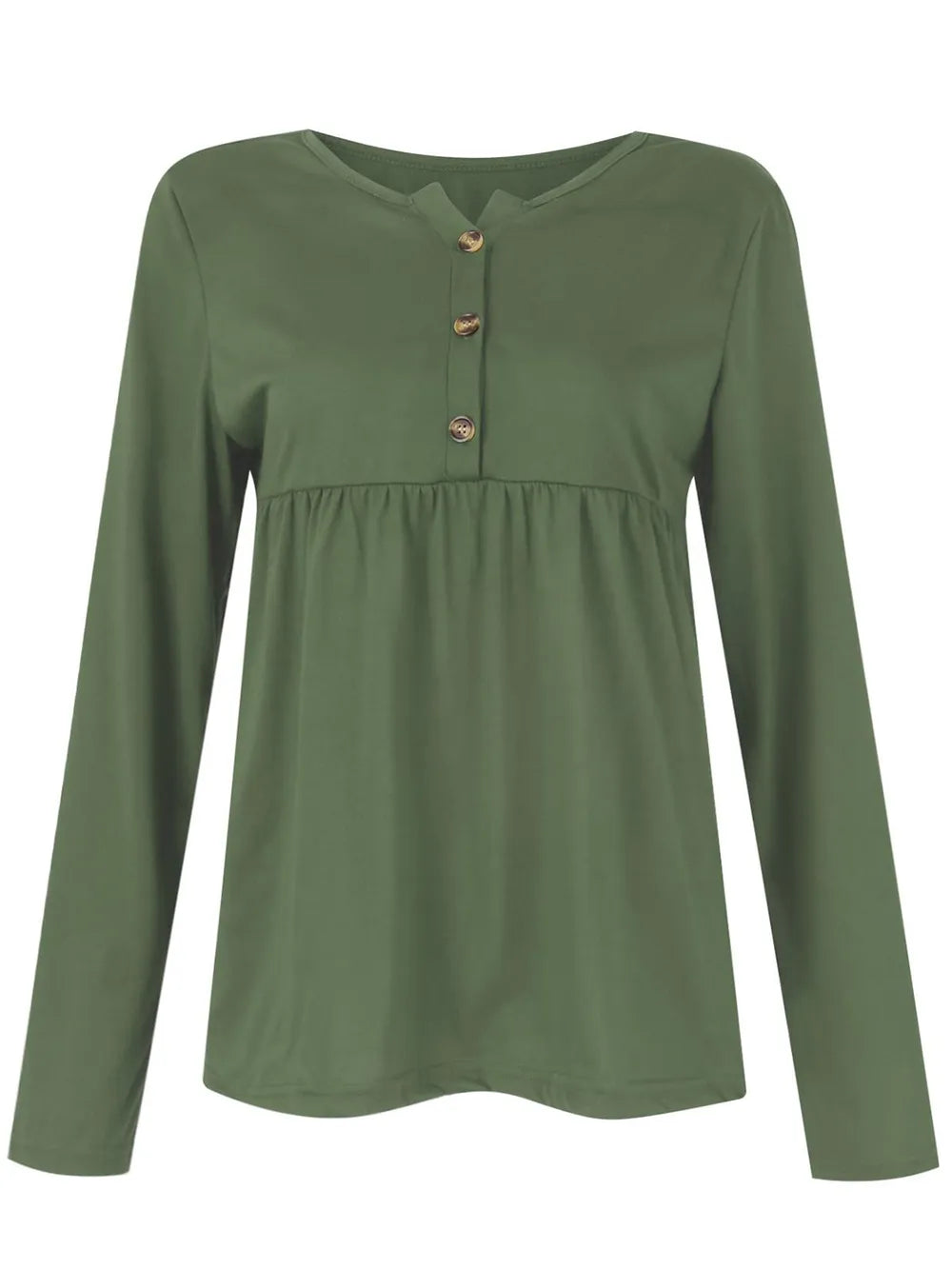 Half Button Long Sleeve T-Shirt – Trendsi | ClozArt