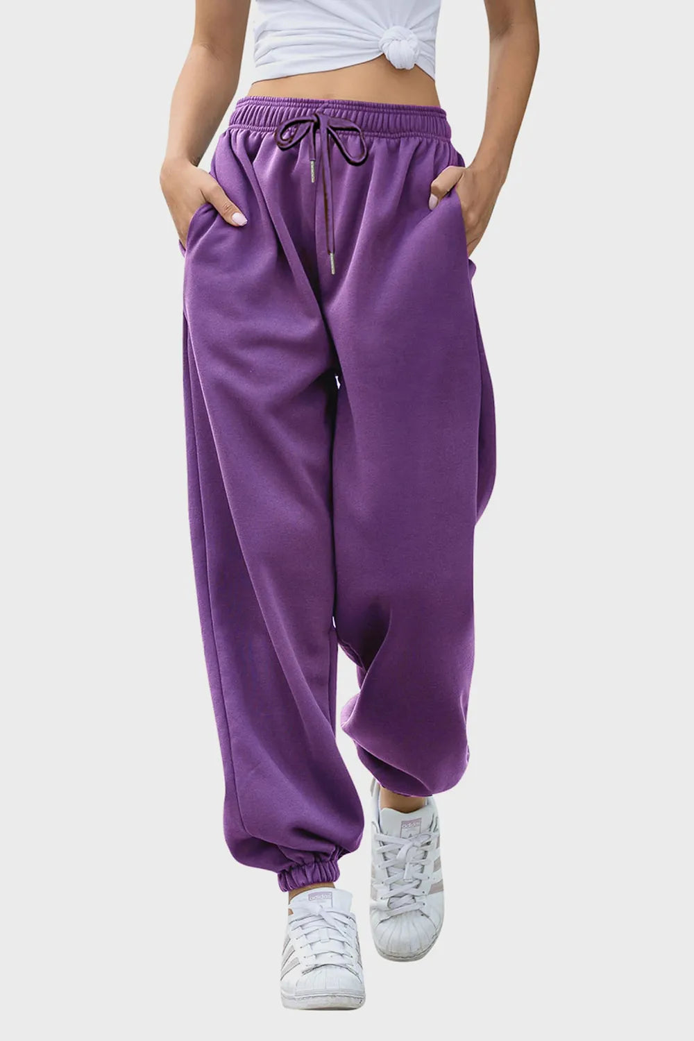 Elastic Waist Joggers with Pockets – Trendsi | ClozArt