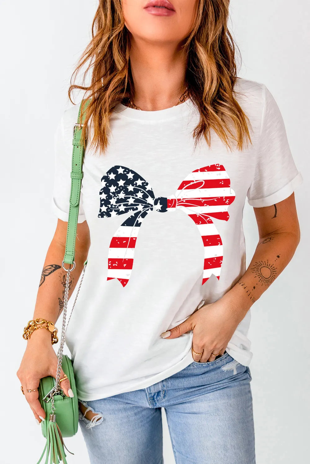 Bow Round Neck Short Sleeve T-Shirt – Trendsi | ClozArt