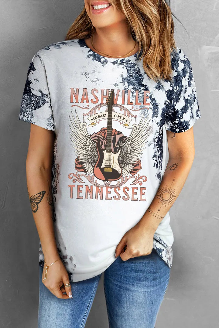 Guitar Graphic Round Neck Short Sleeve T-Shirt – Trendsi | ClozArt