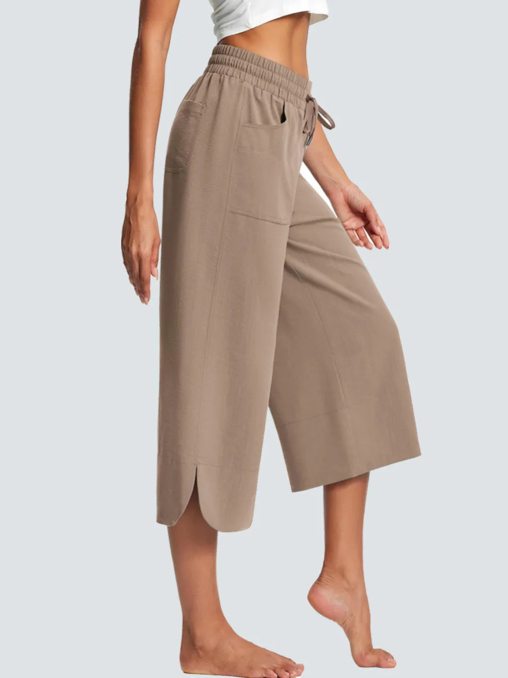 Full Size Drawstring Wide Leg Capris Pants Plus Size – Trendsi | ClozArt