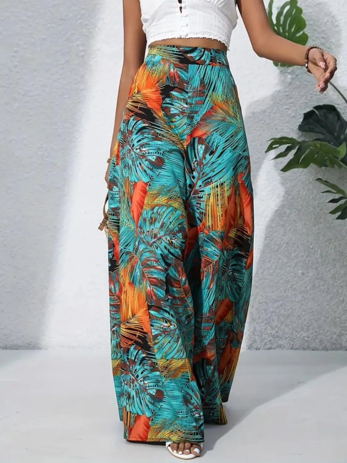 Printed High Waist Wide Leg Pants – Trendsi | ClozArt