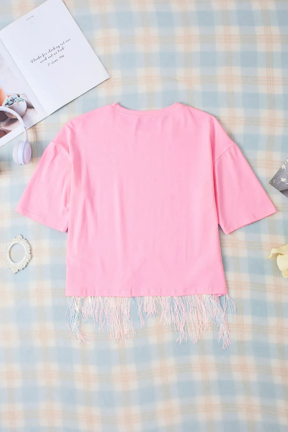 MAMA Sequin Fringe Round Neck T-Shirt – Trendsi | ClozArt