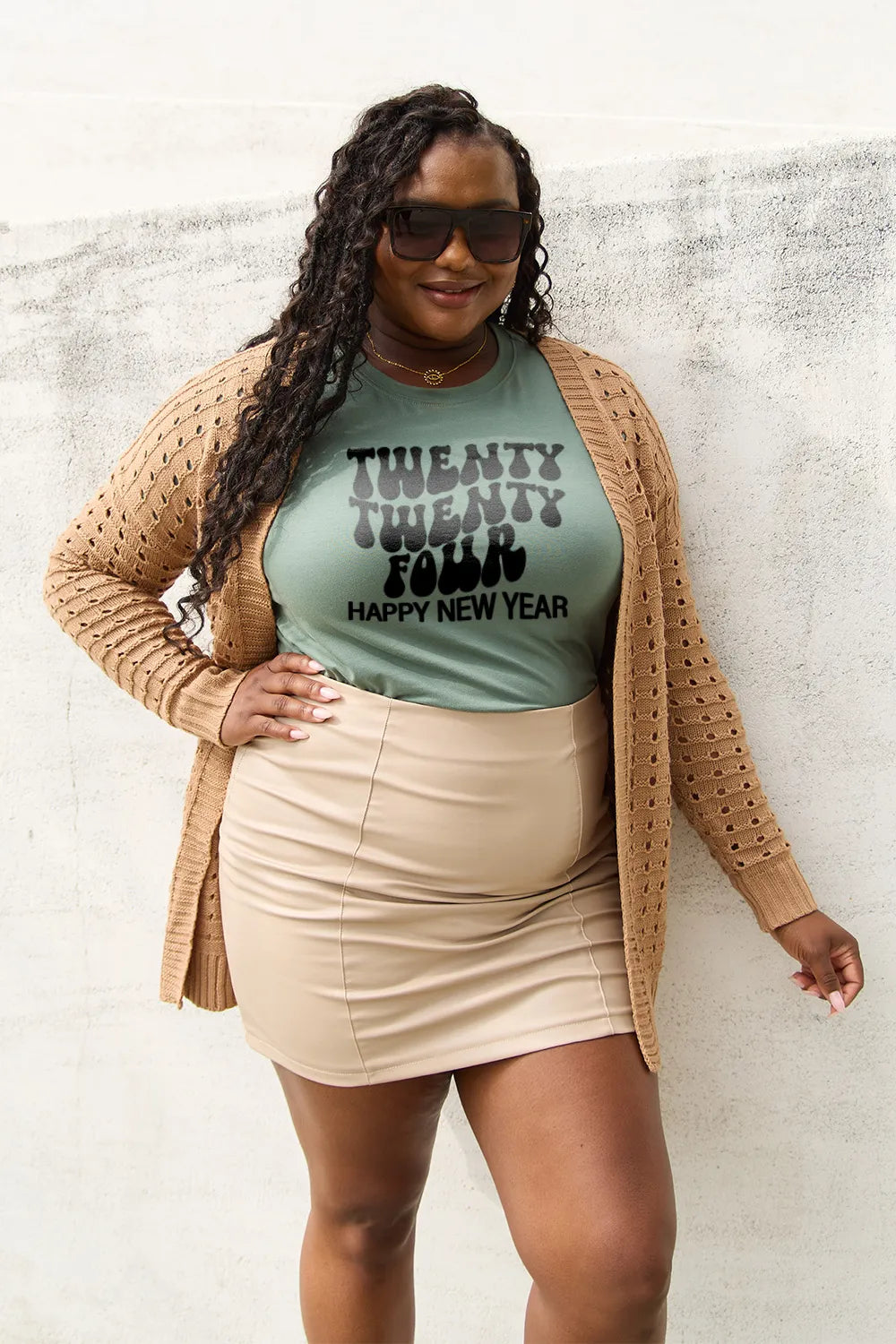Simply Love Full Size TWENTY TWENTY FOUR HAPPY NEW YEAR Short Sleeve T-Shirt – Trendsi | ClozArt