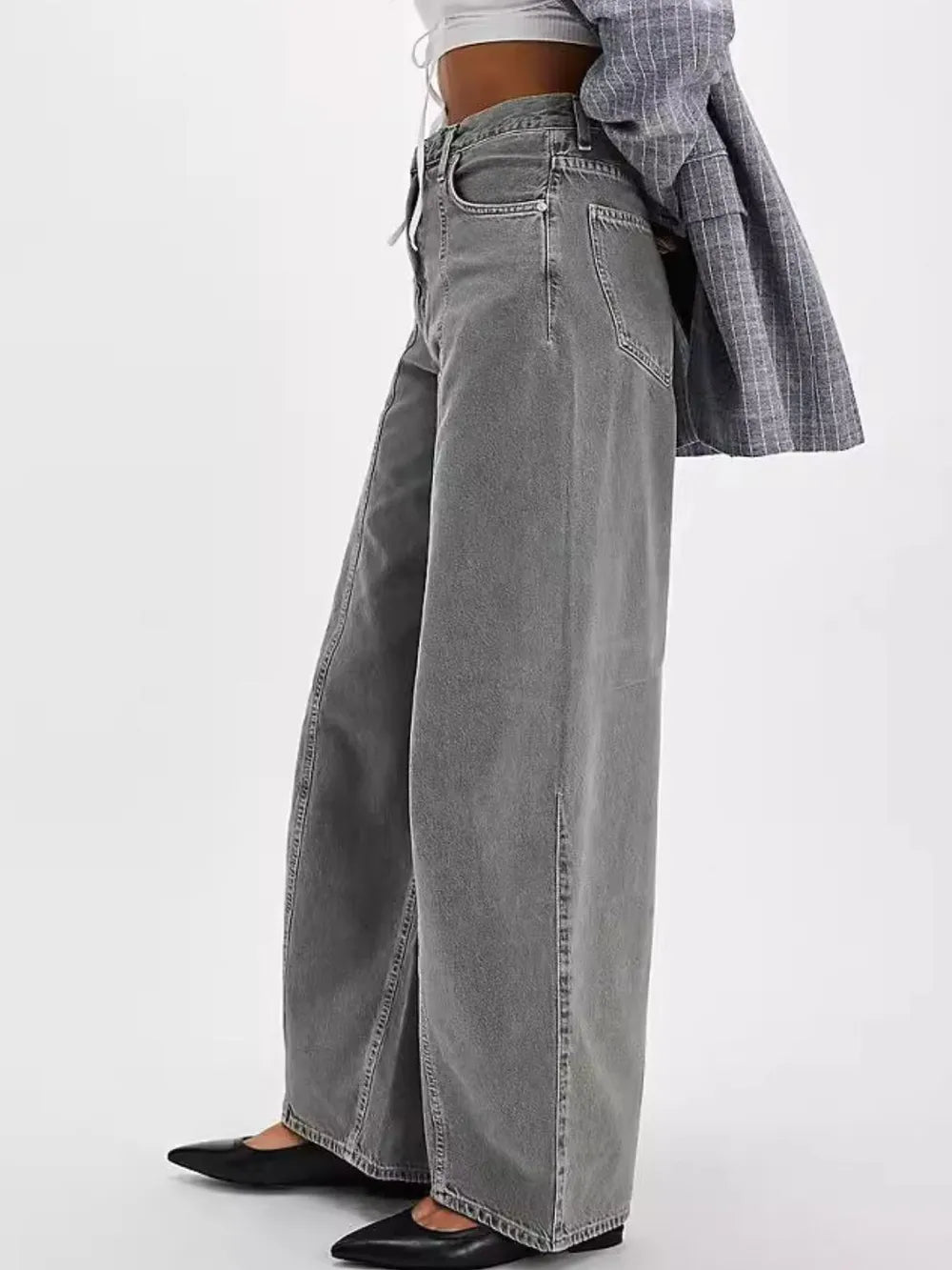 Wide Leg Jeans with Pockets – Trendsi | ClozArt
