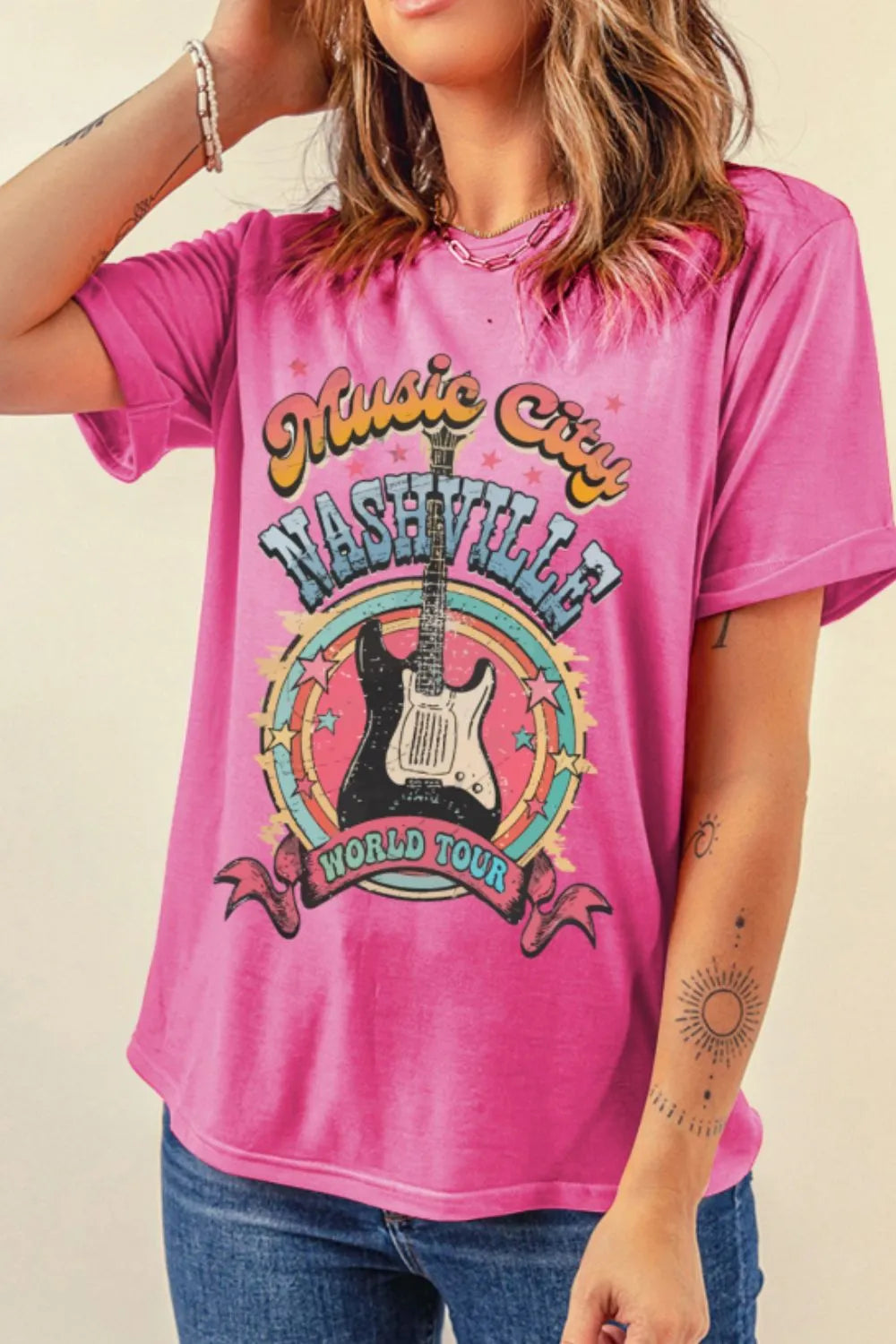 Graphic Round Neck Short Sleeve T-Shirt – Trendsi | ClozArt