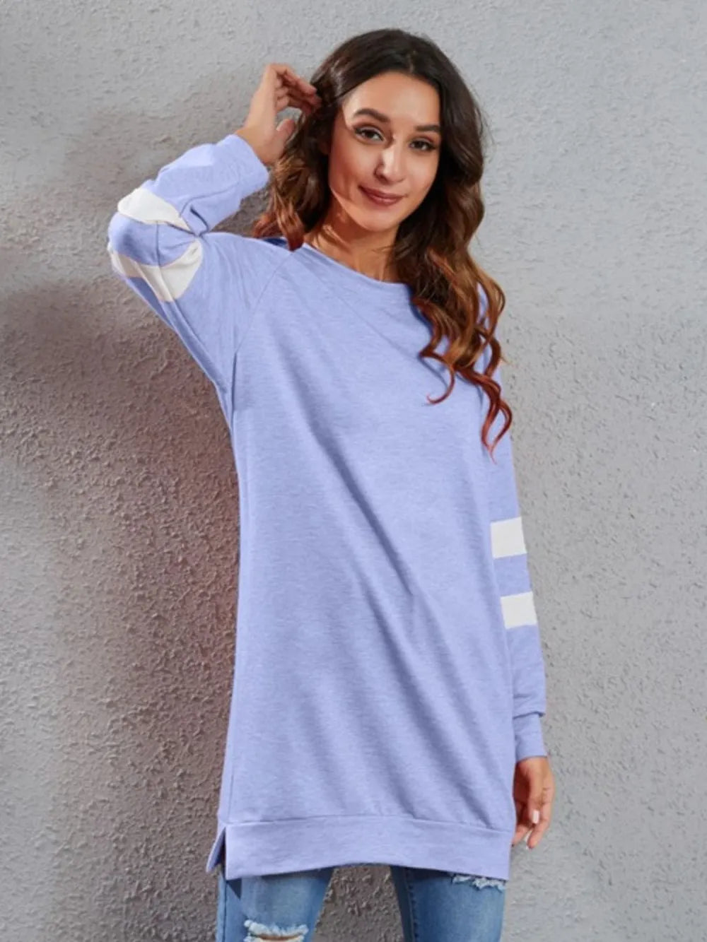 Full Size Striped Round Neck Long Sleeve T-Shirt – Trendsi | ClozArt