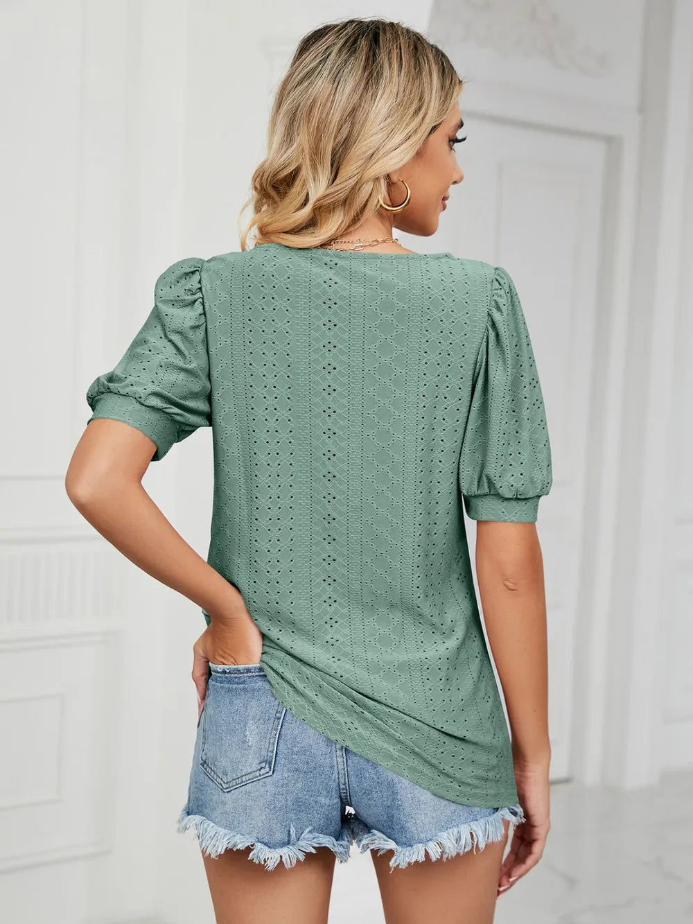 Ruched Notched Long Sleeve T-Shirt – Trendsi | ClozArt