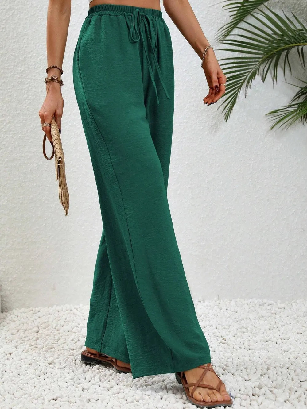 Wide Leg Drawstring Pants – Trendsi | ClozArt