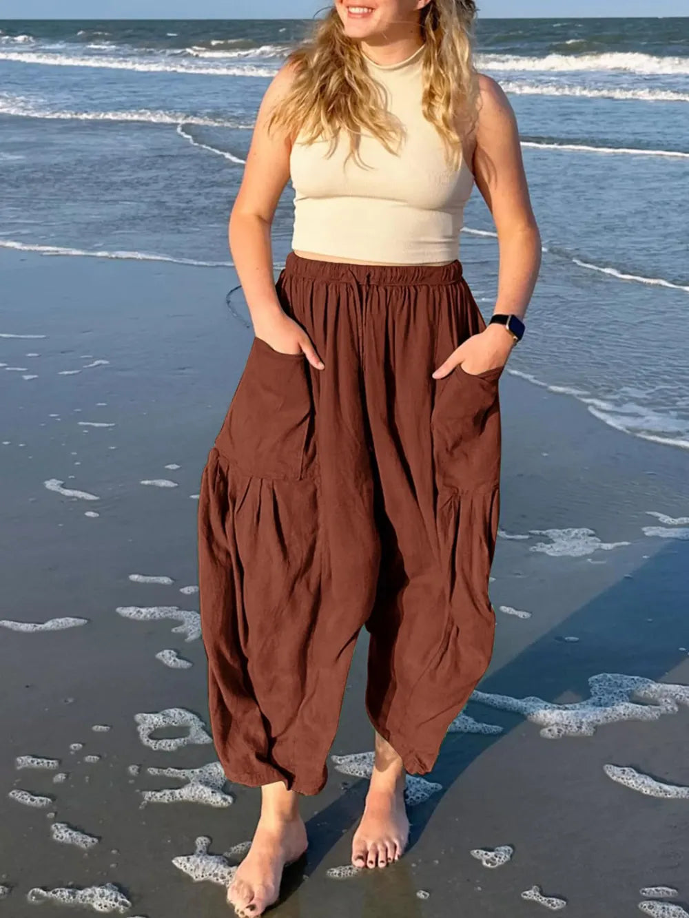 Full Size Drawstring Pants with Pockets Plus Size – Trendsi | ClozArt