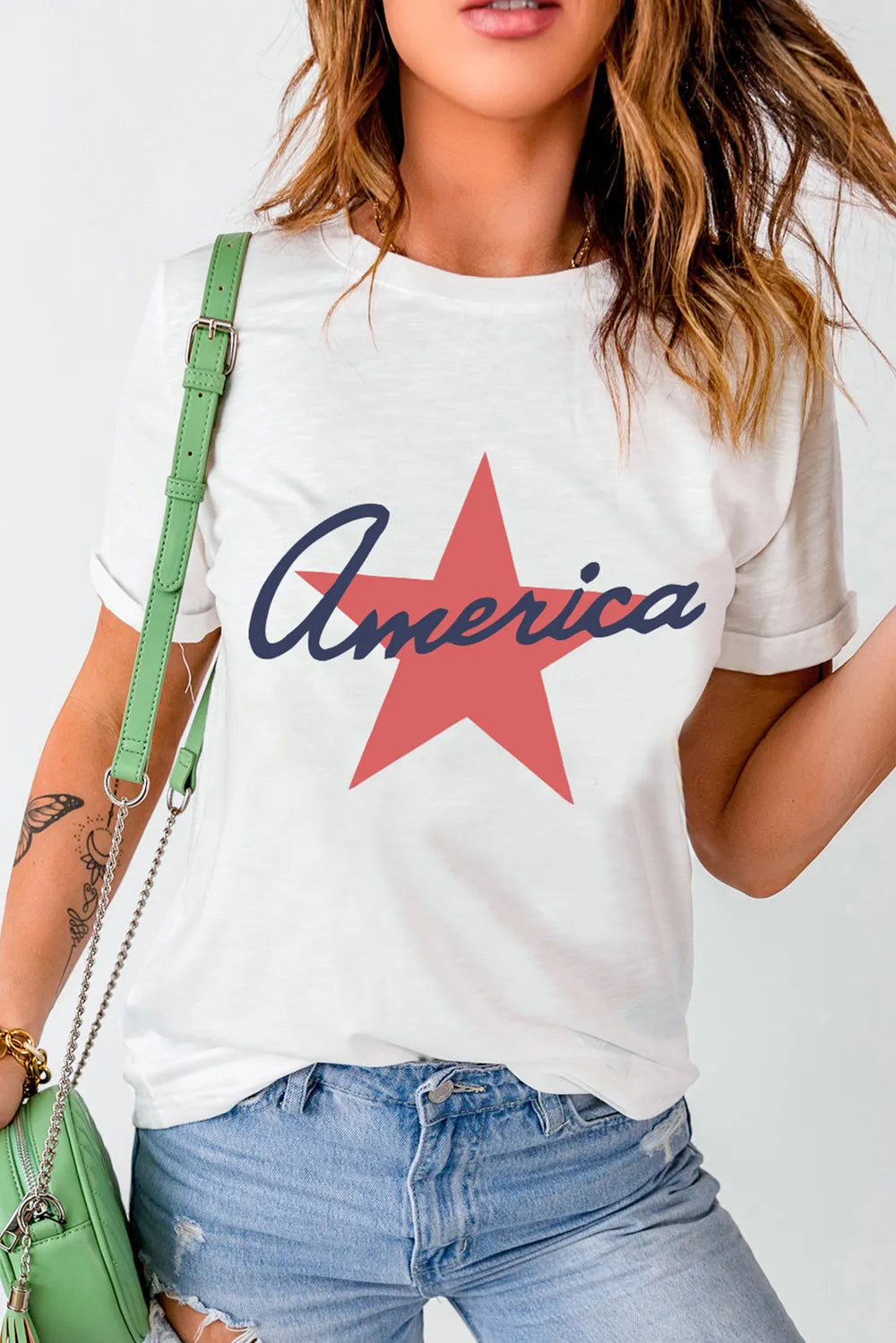 Star Round Neck Short Sleeve T-Shirt – Trendsi | ClozArt