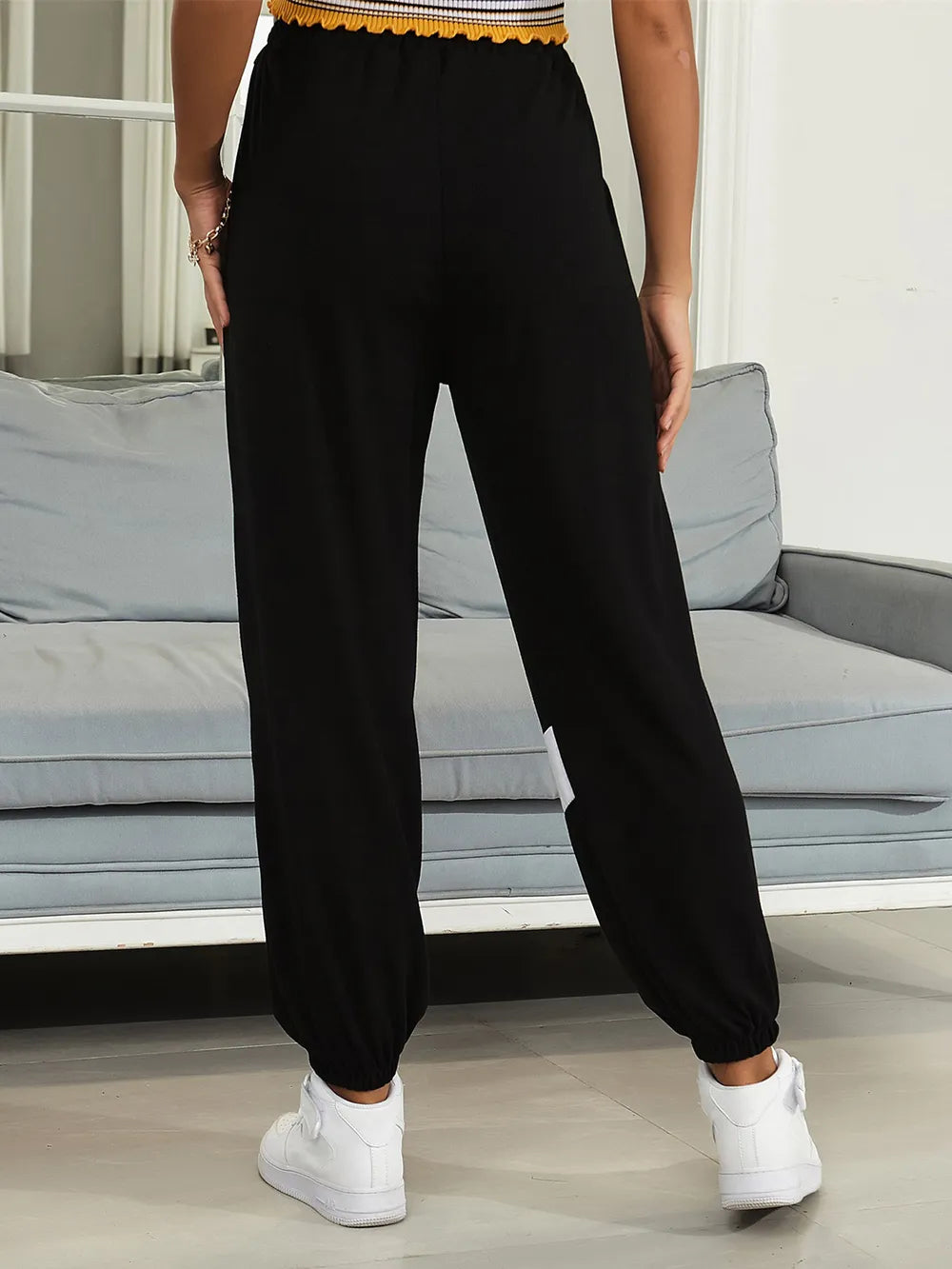 Drawstring Contrast Joggers with Pockets – Trendsi | ClozArt