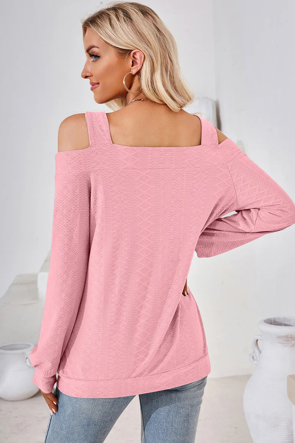 Cutout Square Neck Cold Shoulder T-Shirt – Trendsi | ClozArt