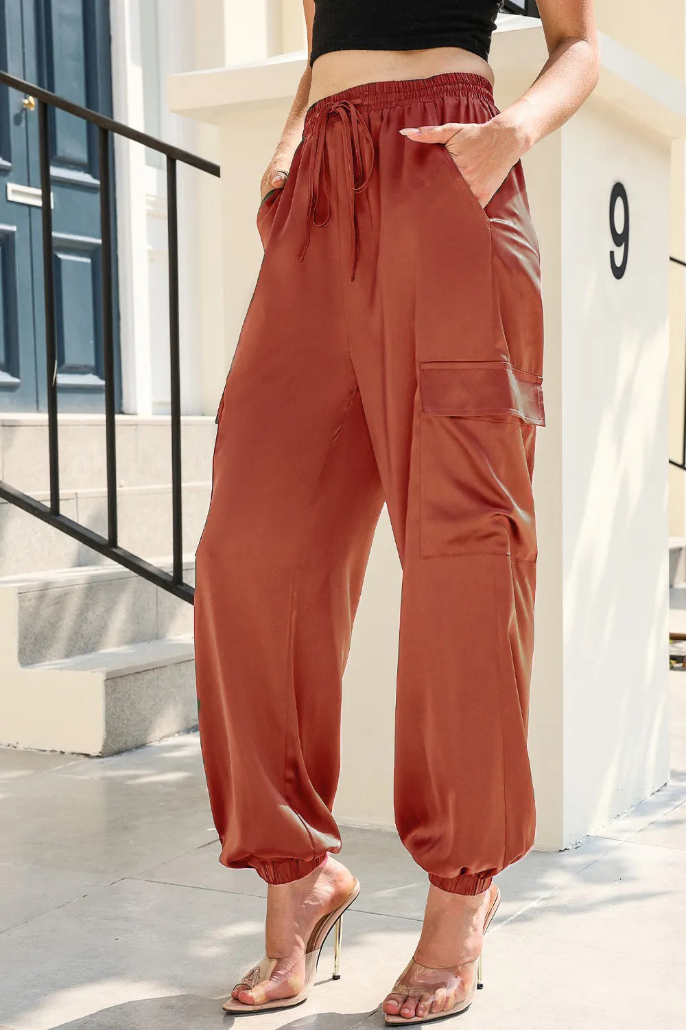 Long Tie Waist Pocketed Pants – Trendsi | ClozArt