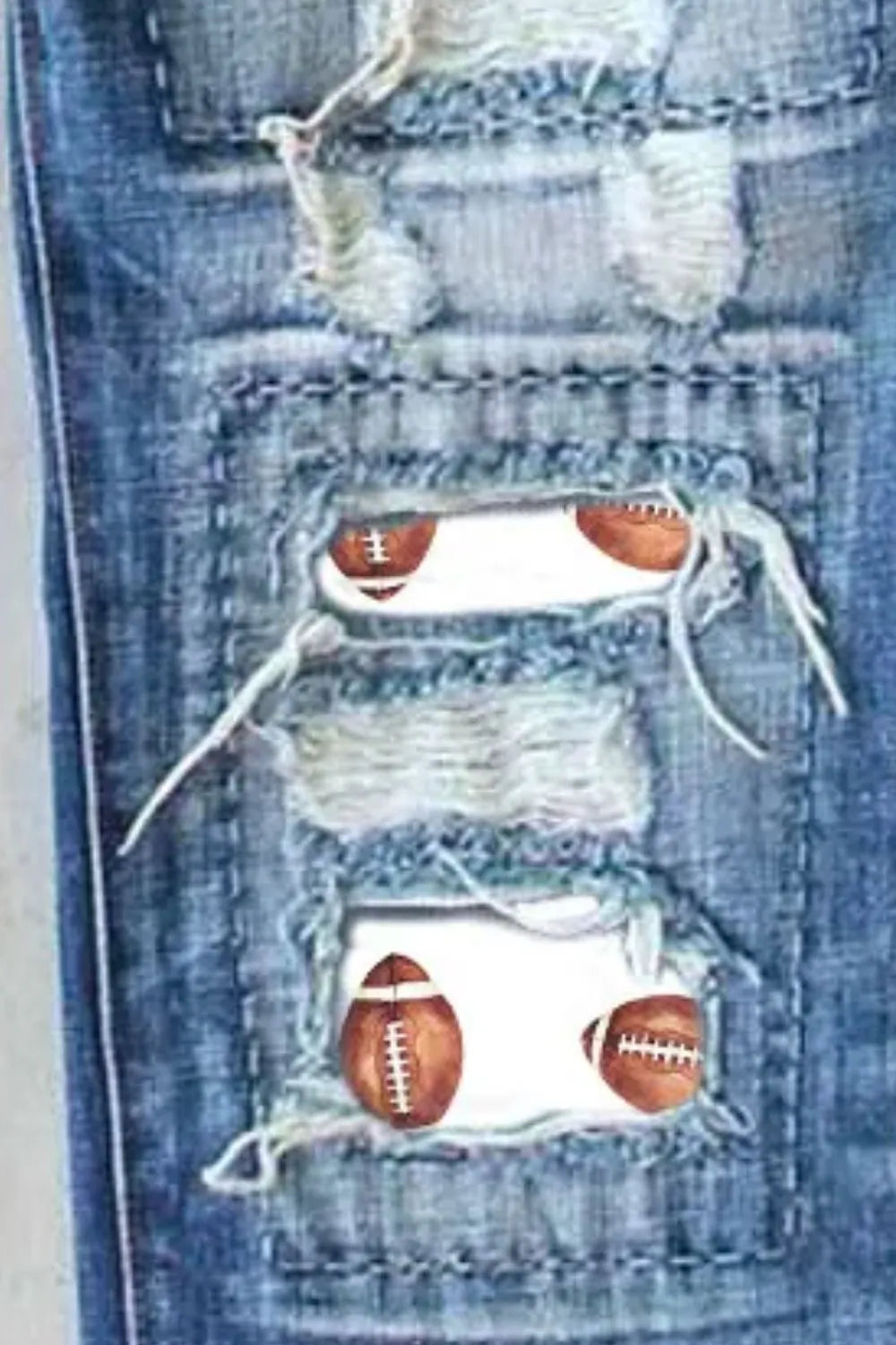 Distressed Football Straight Jeans – Trendsi | ClozArt