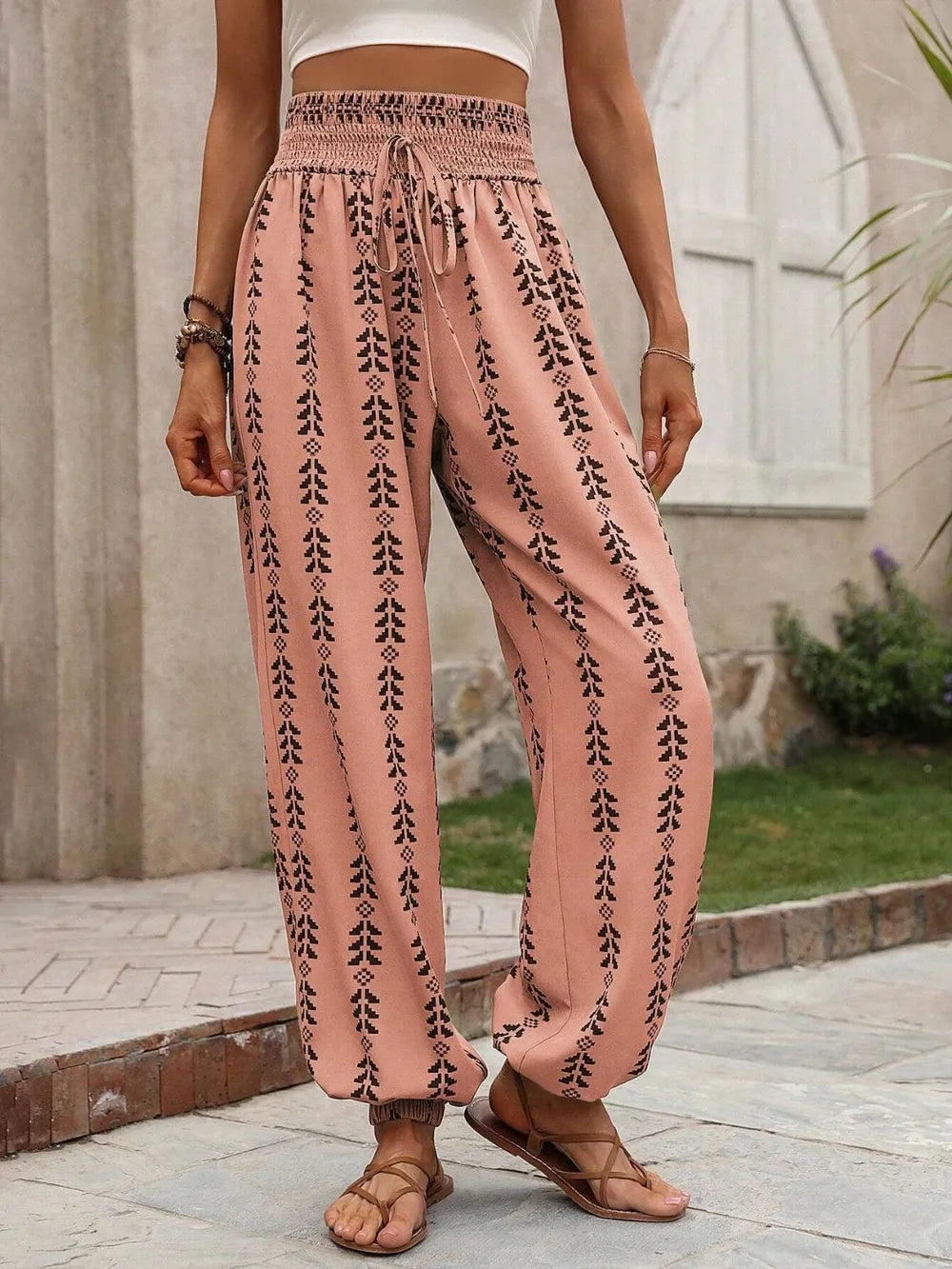 Tied Printed High Waist Pants – Trendsi | ClozArt