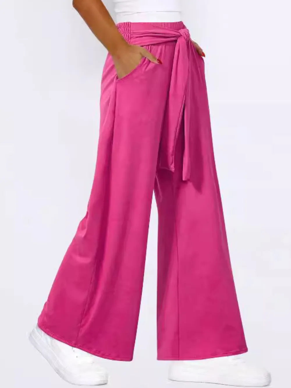 Tied Wide Leg Pants with Pockets – Trendsi | ClozArt