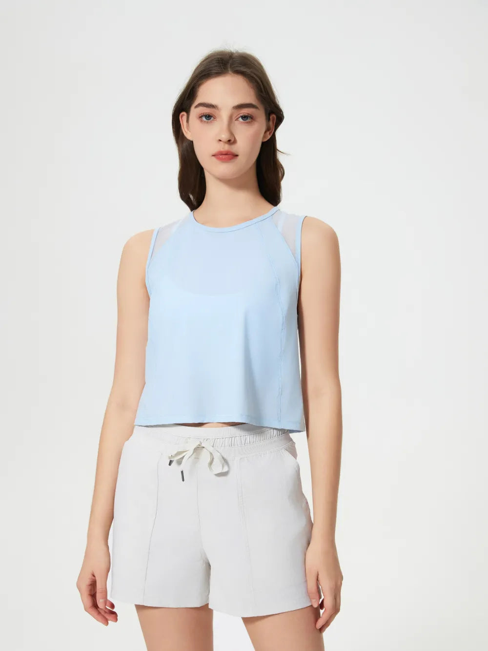 Millennia Round Neck Cropped Active Tank – Trendsi | ClozArt
