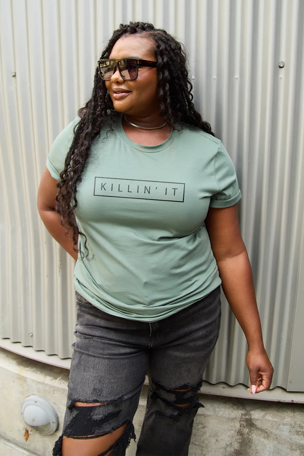 Simply Love Full Size KILLIN'IT Short Sleeve T-Shirt – Trendsi | ClozArt