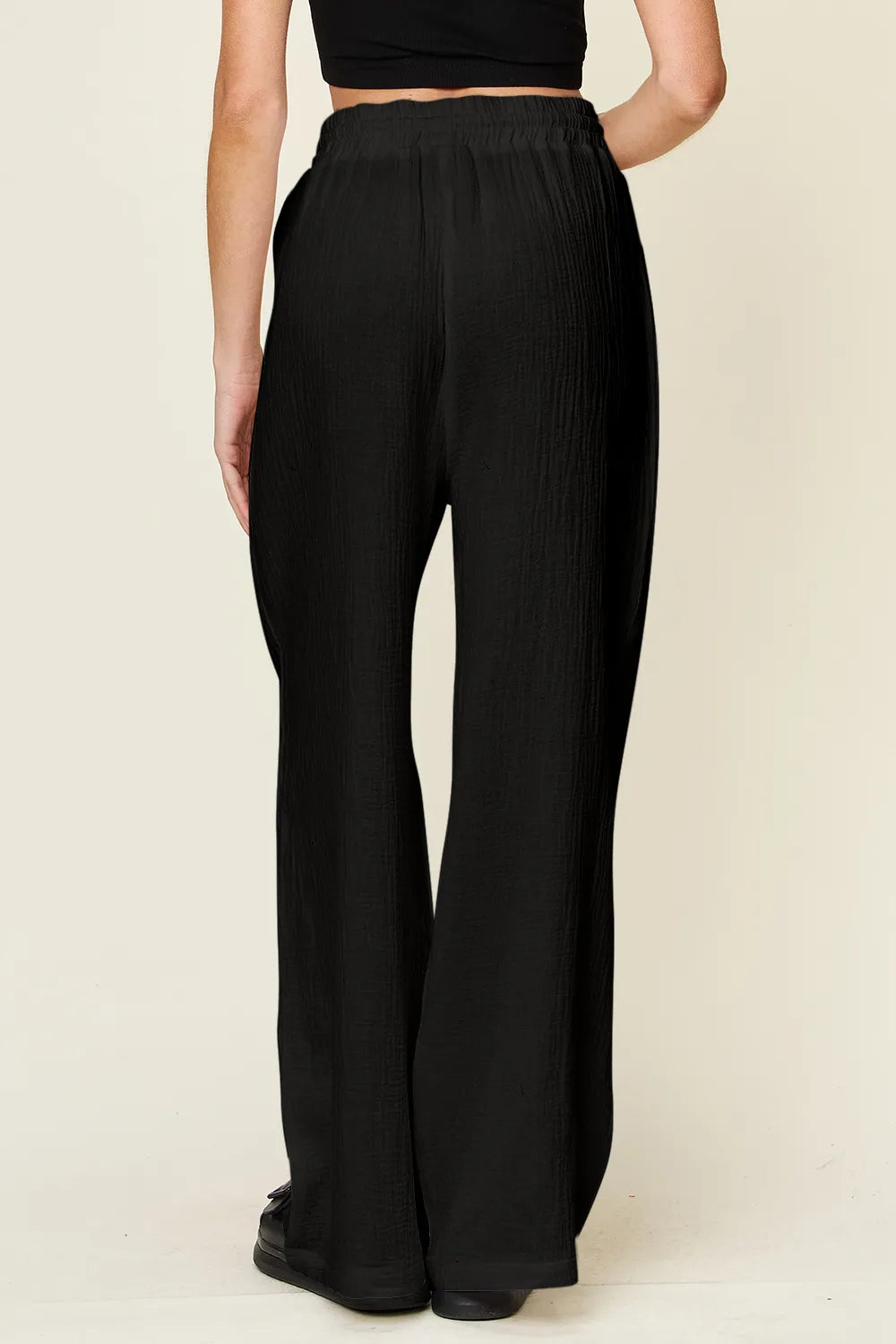 Double Take Full Size Texture Drawstring Wide Leg Pants – Trendsi | ClozArt