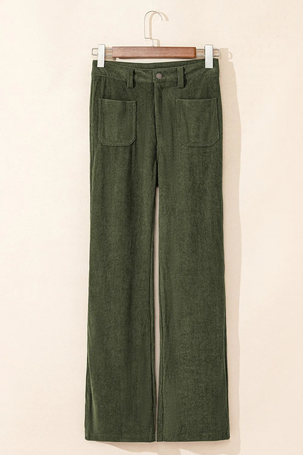 High Waist Square Pockets Corduroy Pants – Trendsi | ClozArt