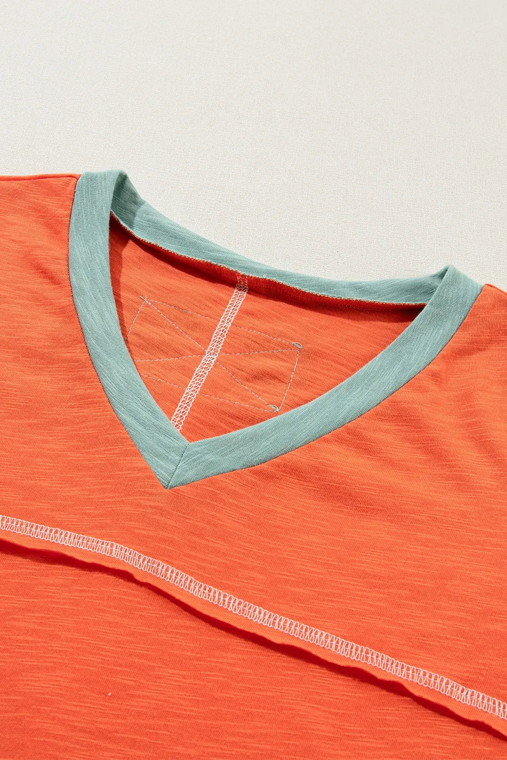 Color Block V-Neck Short Sleeve T-Shirt – Trendsi | ClozArt