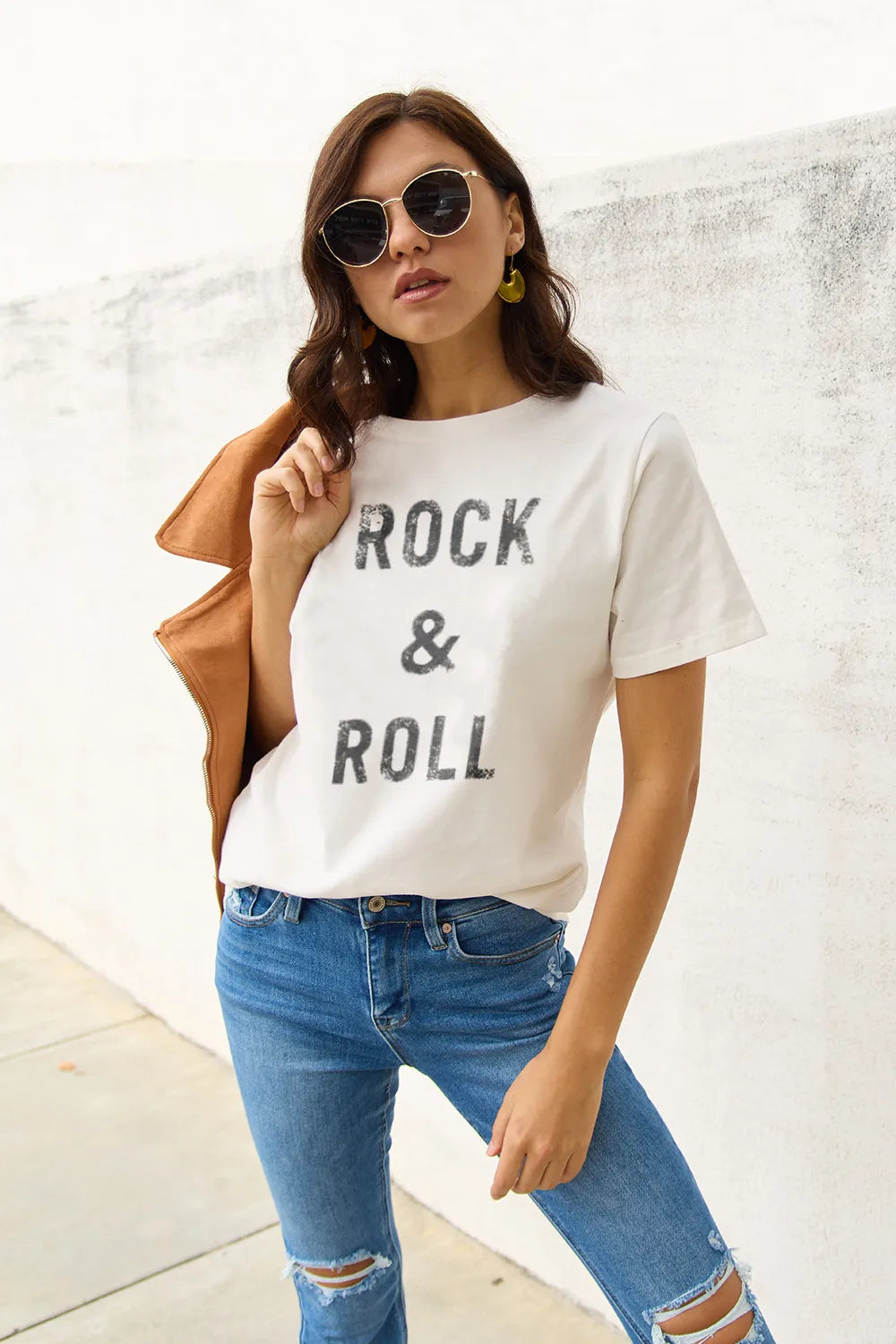 Simply Love Full Size ROCK & ROLL Short Sleeve T-Shirt – Trendsi | ClozArt