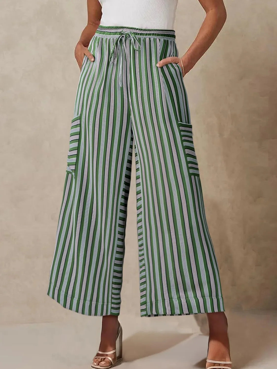 Contrast Striped Wide leg Pants – Trendsi | ClozArt