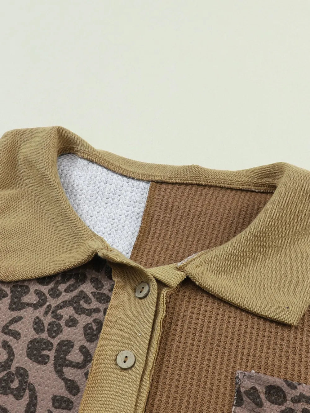 Half Button Leopard Collared Neck Blouse – Trendsi | ClozArt