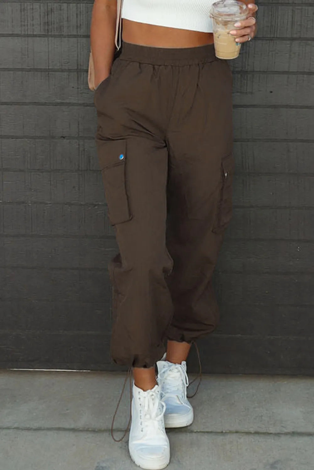 Drawstring Elastic Waist Pants with Pockets – Trendsi | ClozArt