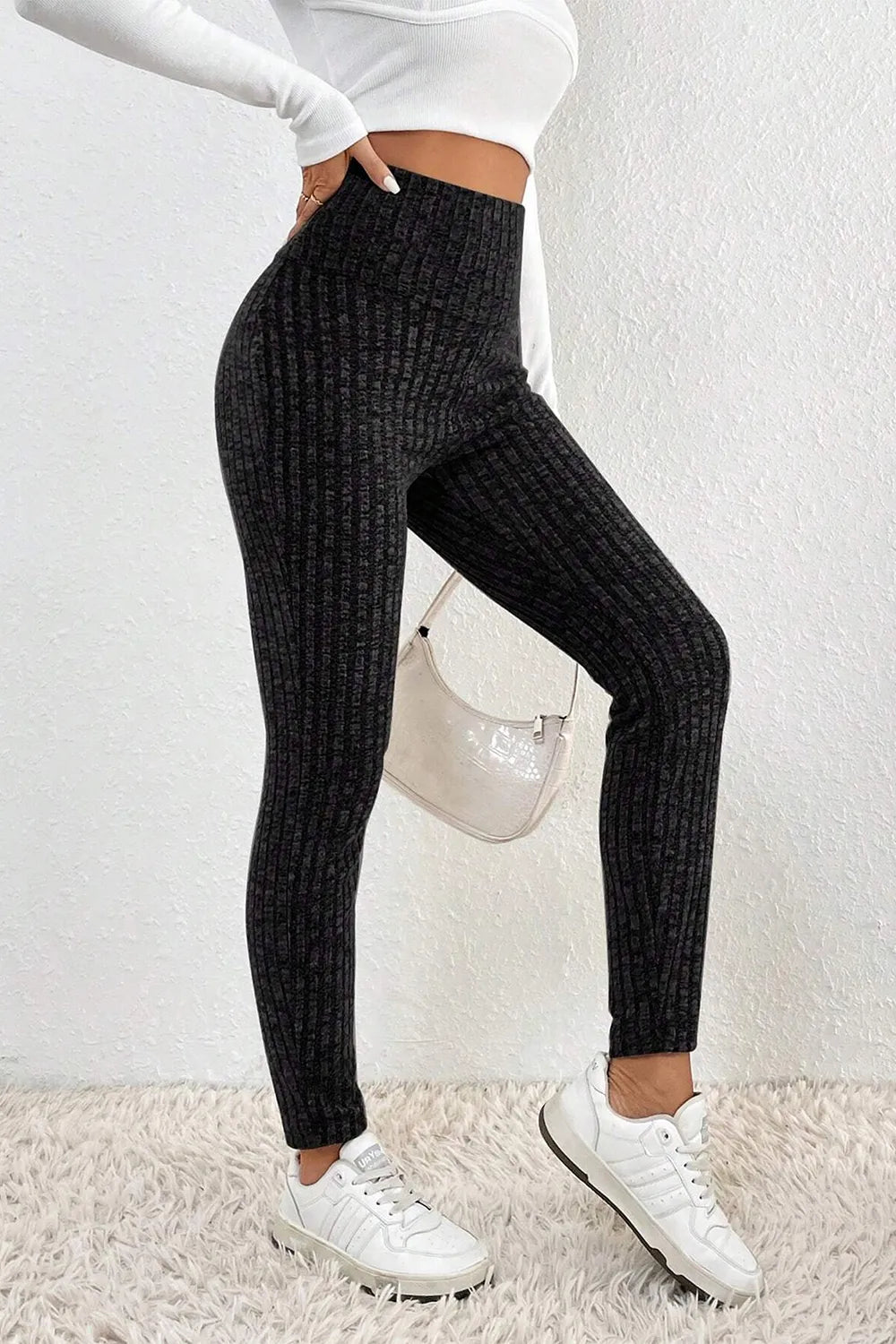 Ribbed High Waist Leggings – Trendsi | ClozArt