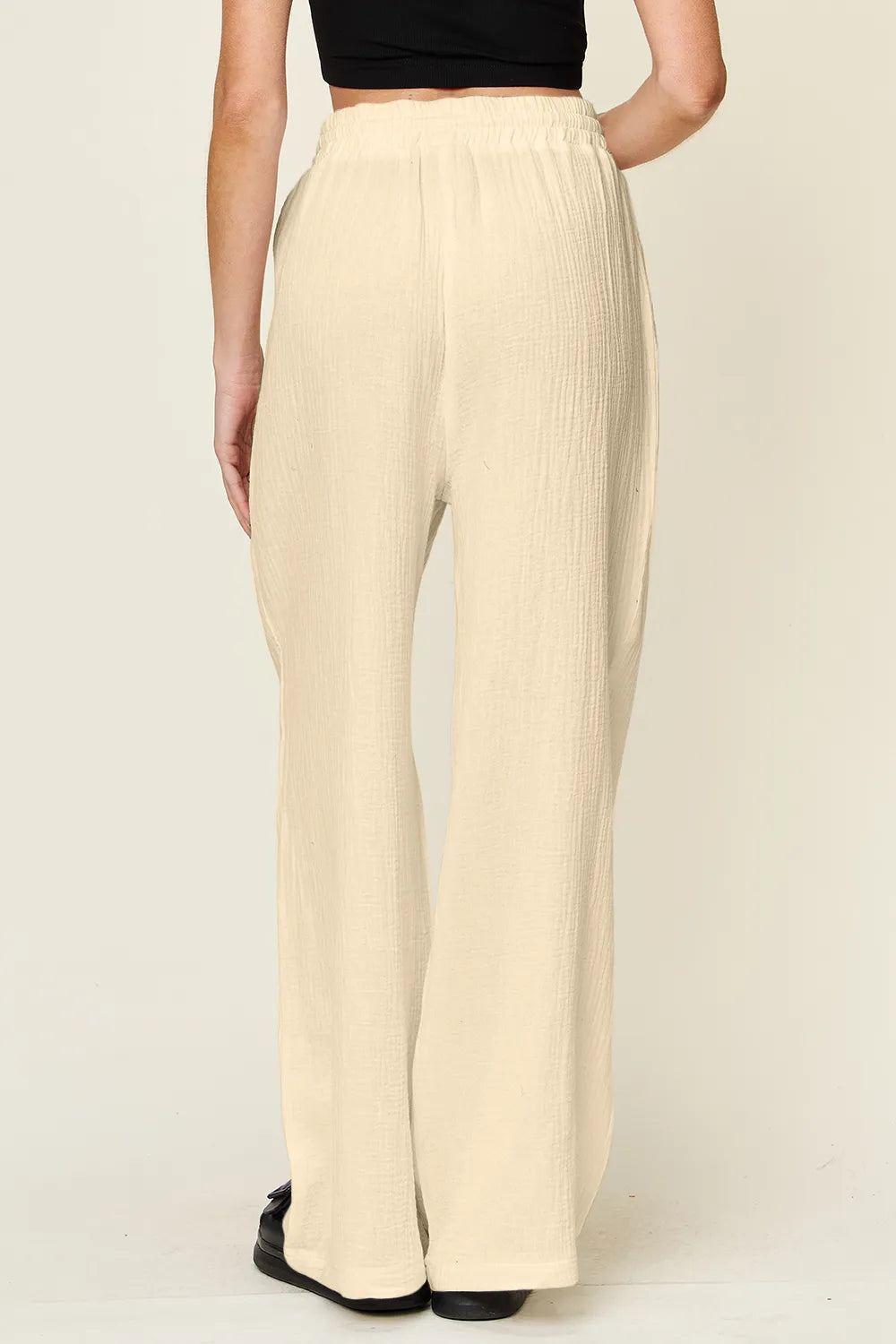 Double Take Full Size Texture Drawstring Wide Leg Pants – Trendsi | ClozArt