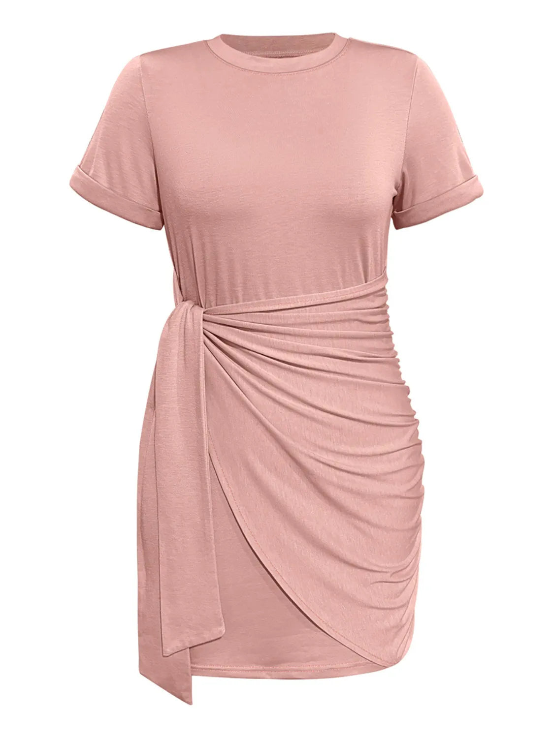 Round Neck Short Sleeve Mini Tee Dress – Trendsi | ClozArt